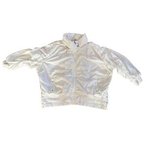 Athleta Point Reyes Bomber Jacket Womens 3X Plus White Coat Windbreaker Stretch